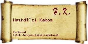 Hatházi Kabos névjegykártya