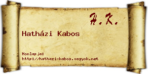 Hatházi Kabos névjegykártya